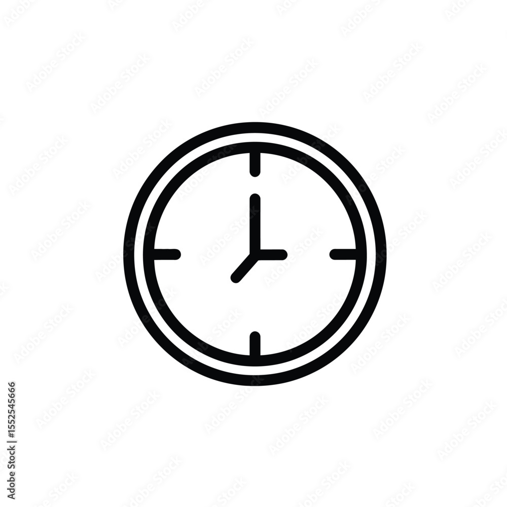 Aufkleber outline illustration of a clock showing the time at seven o'clock sharp