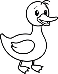 Line Duck Vector - Modern Line Art for Creative Use