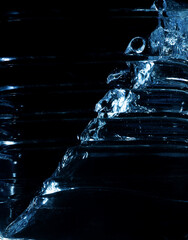 Abstract Close-Up of Water Bubbles in Dark Background