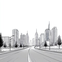 Urban roadway sketch