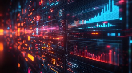 A futuristic floating data screen showing predictive business growth insights 