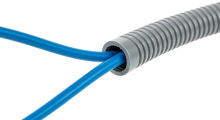 Closeup image of electrical wires in conduit