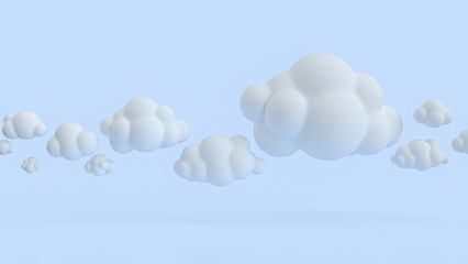 The Cloud on Blue Background for eco or technology concept 3d Rendering.