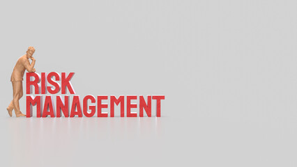 The Red risk management for Business concept 3d Rendering.