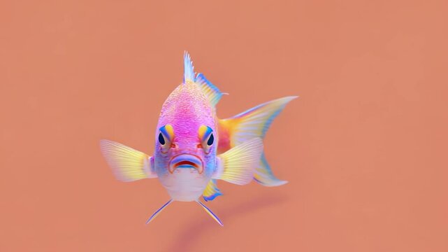 Colorful tropical fish profile