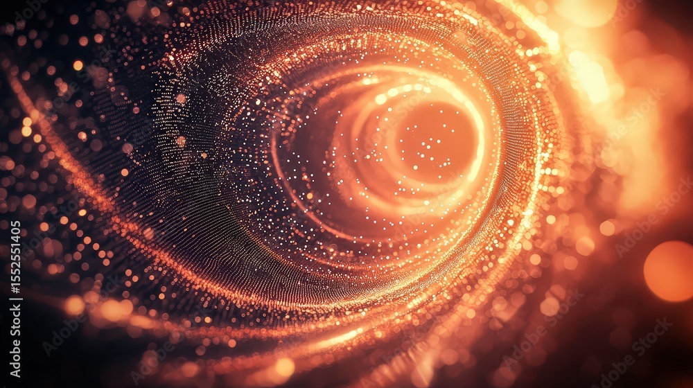 Aufkleber Dynamic abstract technology swirl of glowing lines digital realm visual artwork modern aesthetics close-up innovation