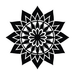 black and white mandala