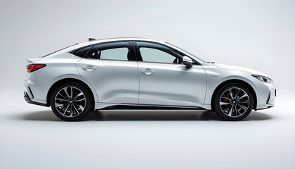 New white car isolared on white background