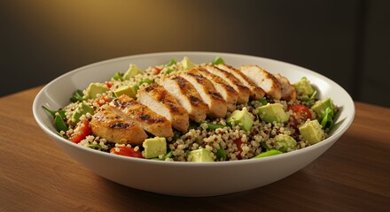Grilled Chicken and Quinoa Salad with Avocado