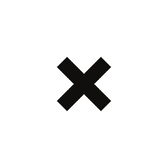 Obraz premium Bold Black and White Cross Symbol Minimalist Graphic Design Element