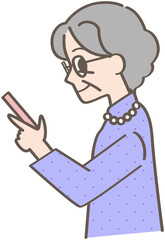 スマホを操作中の人の横顔