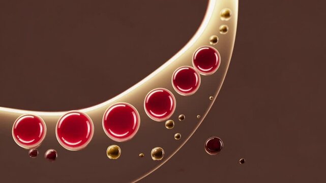 3D Animation of Blood Flow Obstruction in Vein Close-Up Medical Visualization, Generative AI