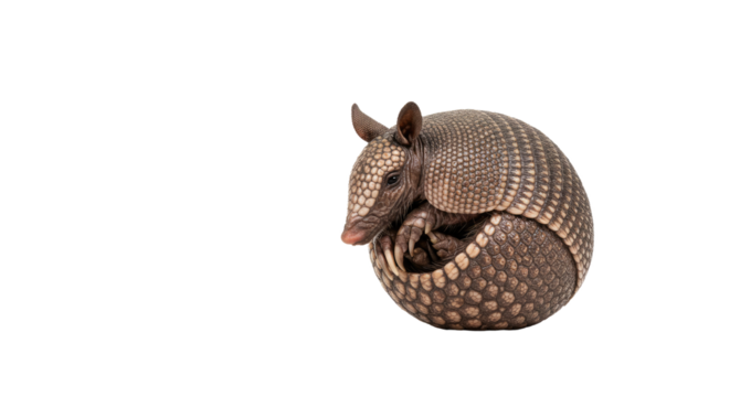 Adorable Armadillo Curled Up.