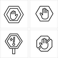 Obraz premium Stop icons set