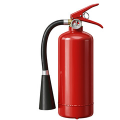 Obraz premium Red fire extinguisher isolated on transparent background