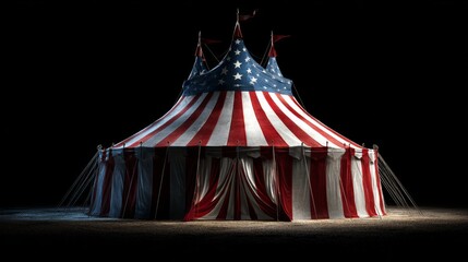 USA Tent, Independence Day of America, USA, 3d rendering,4 July , USA