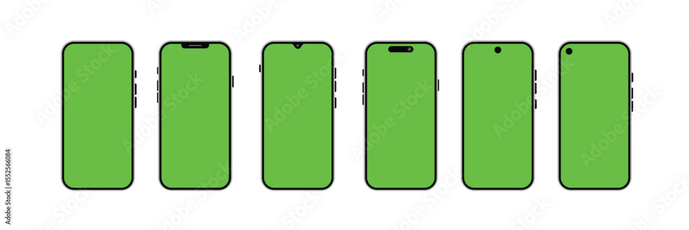 Poster smart mobile phone icon set – vector smartphone icons for ui, app, web, and device interface design.