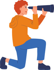 Man Looking Through Telescope

