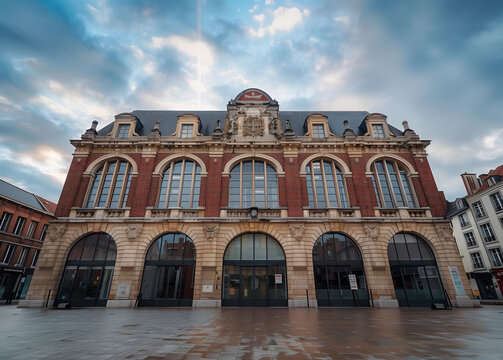 Wide-angle exterior photo of a building showcasing modern and historical architecture