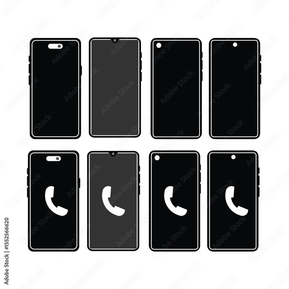 Poster smartphone ui icon set – vector mobile phone icons for app design, interface layouts & web projects
