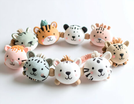 Adorable Animal Wrist Rattle Set for Babies Soft, Safe, and Stimulating Sensory Toys
