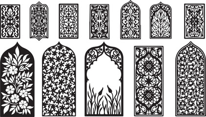 Set of Islamic lasercut pattern design