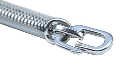 Obraz premium Close-up of silver zipper pull and teeth, dark background