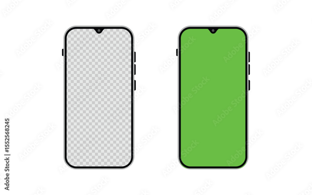Poster high quality realistic newest version of smartphone with screen. realistic vector phone for visual u