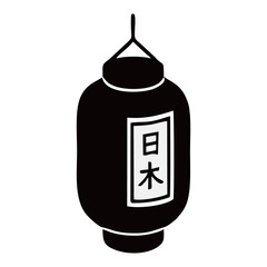 Silhouette image of lantern on white background