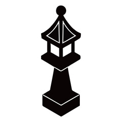 Silhouette image of lantern on white background