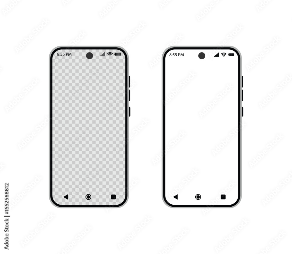 Poster high quality realistic newest version of smartphone with screen. realistic vector phone for visual u