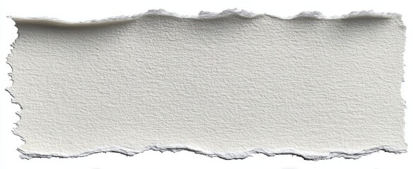 Ripped rectangular piece of white paper