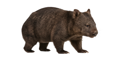 Australian Wombat Isolated on White.