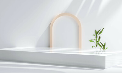 Fototapeta premium Minimal product placement. podium display for product presentation. 3d illustration