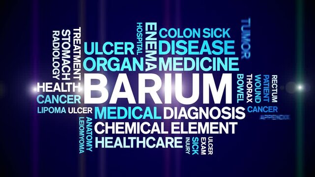 Barium animated word cloud;text design animation tag kinetic typography seamless loop.