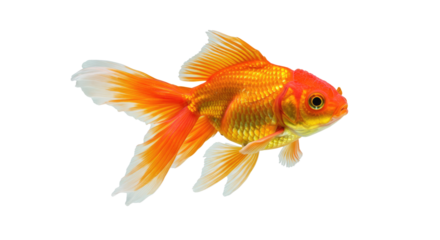 Beautiful Orange Goldfish on White.