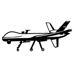 Drone silhouette image on white background