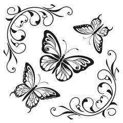 Fototapeta premium Timeless Butterfly Collection vector 