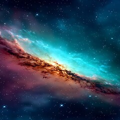 Colorful nebula in space