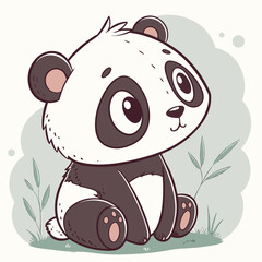 Nap Time for Panda vector 
