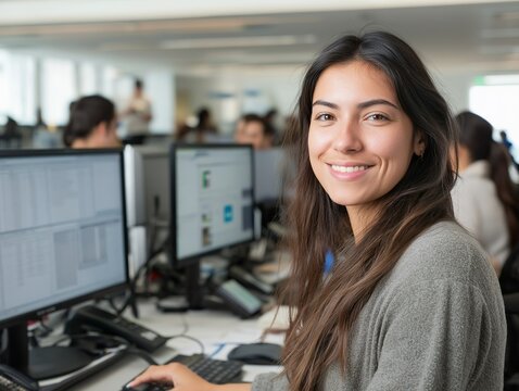 Young woman working on computer