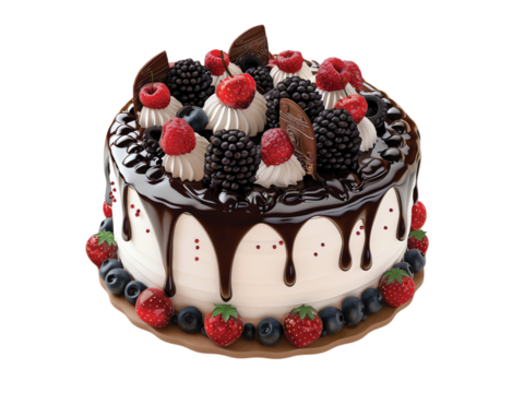 3D cake birthday slated on transparent background png