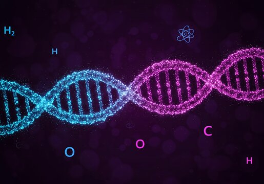 Genetic helix strand represents medical science and biotechnology developments in a modern futuristic design concept