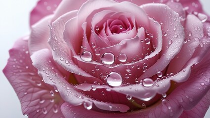 pink rose with water drops