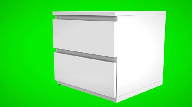 white cupboard on a green background