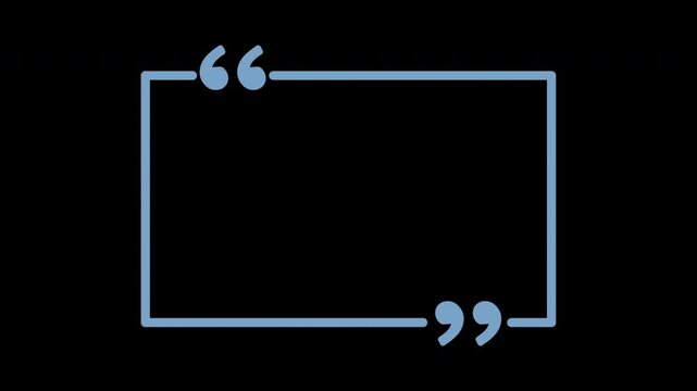 rectangle box with quotation marks animation. Rectangle doodle frames with quote.Doodle frames with quotation marks