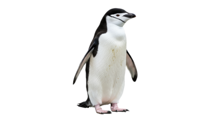Chinstrap Penguin Isolated on White.