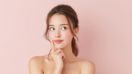 肌を気にする女性　美容