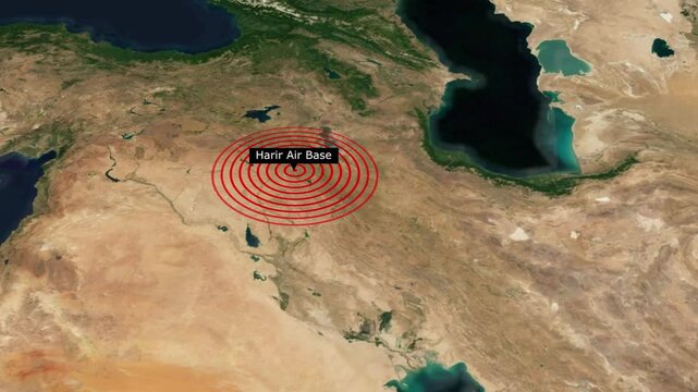 Erbil Air Base Map Animation US Military Base in Iraqi Kurdistan