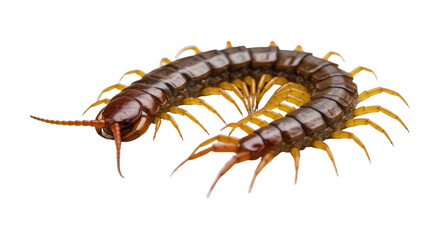 Closeup of a Centipede Isolated.